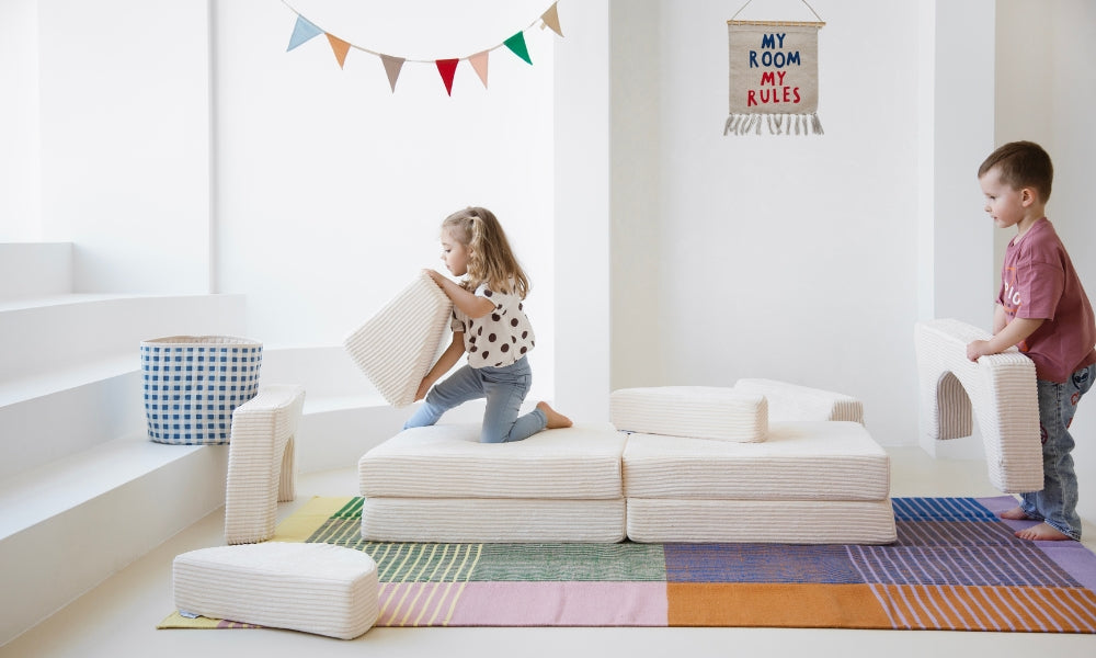 Spielcouch-Sofa für Kinder – 10-teiliges Set für Schlaf- und Spielbereich - komforshoptkissen.com