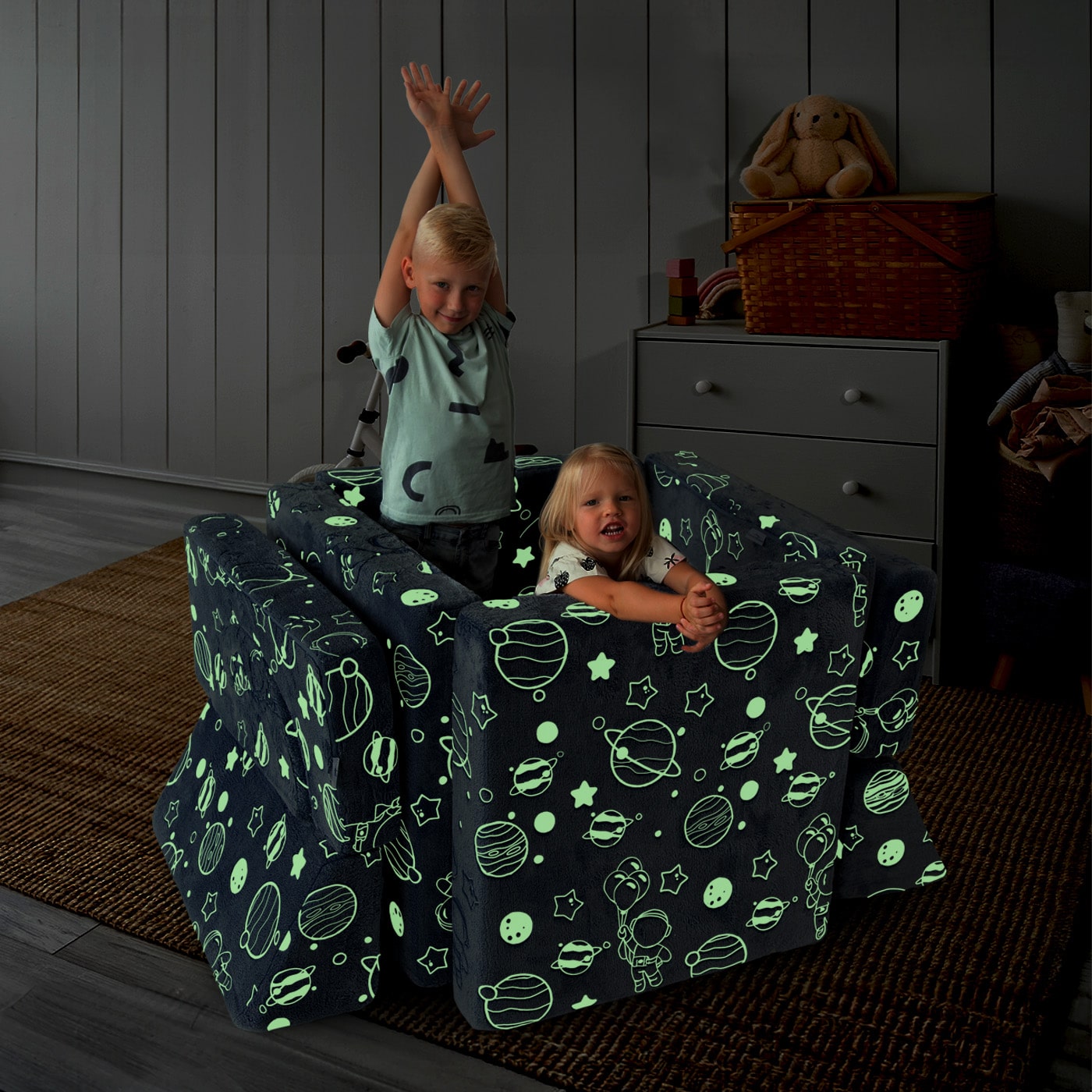 Spielcouch-Sofa für Kinder – 10-teiliges Set für Schlaf- und Spielbereich - komforshoptkissen.com