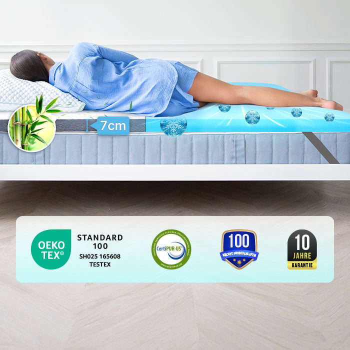 Premium Plus Komfort Topper - Matratzen-Topper mit Gel-Memory-Schaum