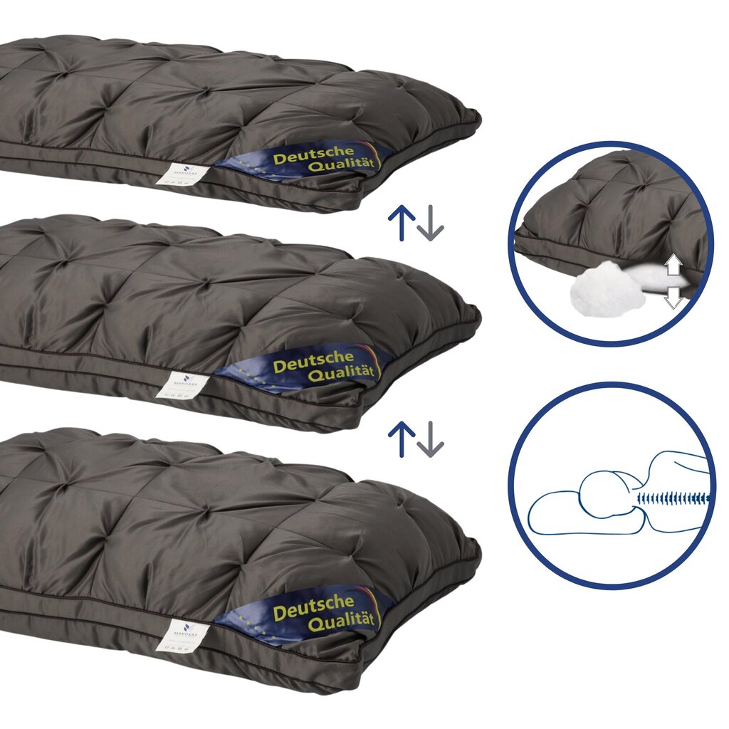 2er Set mit schwarzen Baumwoll Kopfkissen - komforshoptkissen.com