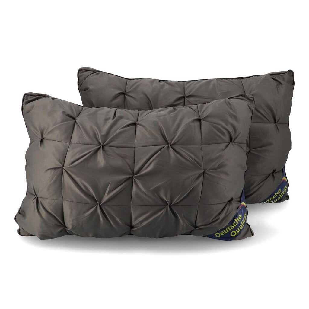 2er Set mit schwarzen Baumwoll Kopfkissen - komforshoptkissen.com