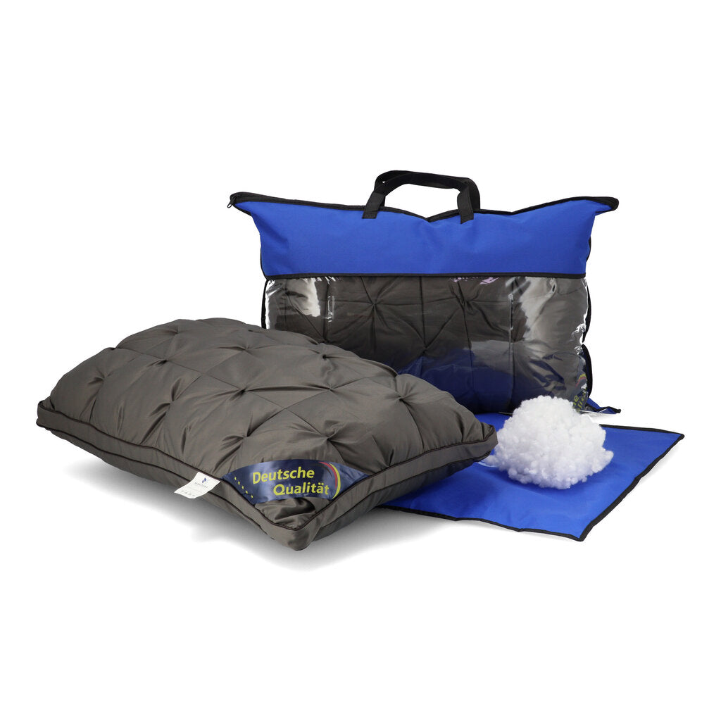 2er Set mit schwarzen Baumwoll Kopfkissen - komforshoptkissen.com